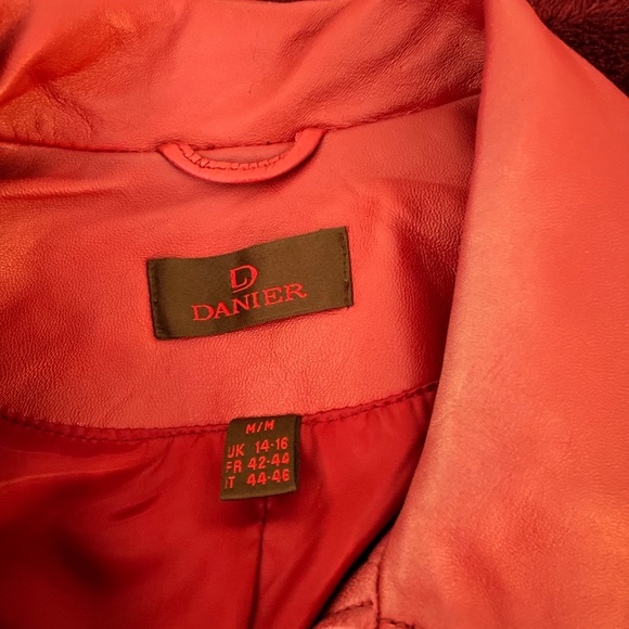 Danier Women's Vibrant Red Leather Jacket - Picture 2 of 7